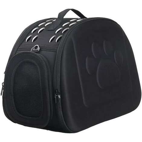 Transport du chat- Sac de Transport d'animaux pour Chien Chat Lapin Respirable Démontable Lavable (Noir) (1/5)