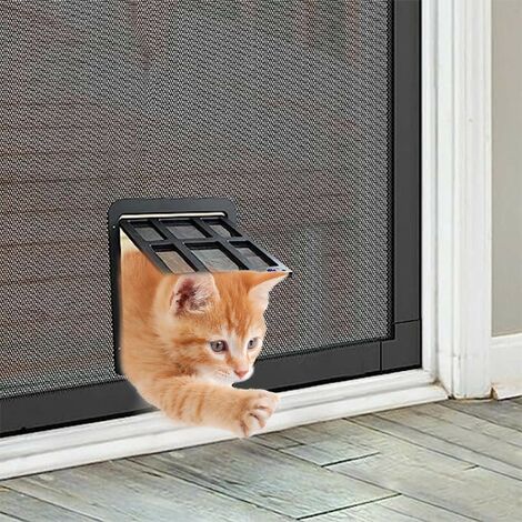 Katzenklappe für Katzen und Hunde, 31,5 x 25 cm, Katzenklappe, Hundetür, einfache Installation, abschließbar