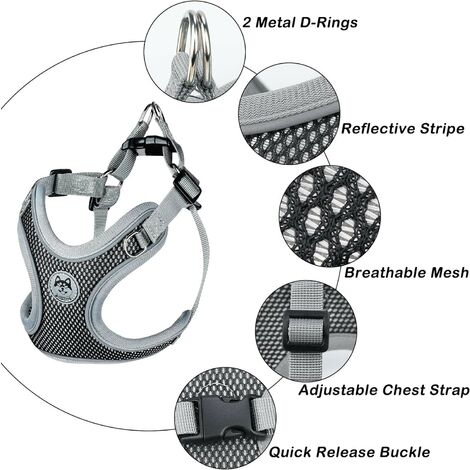 Harnais Chien XL Arnais Orange Anti Traction Réfléchissant Gilet