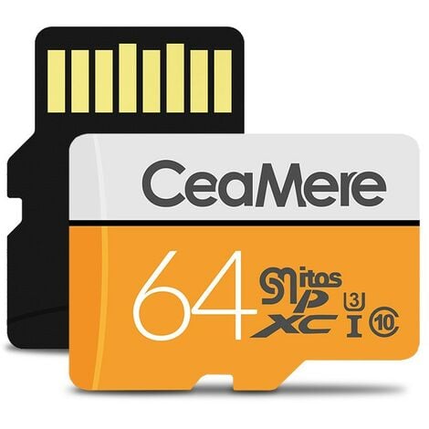 Einmoon Lot de 2 64 Go Carte Micro SD Vitesse Élevée SD Card Imperméable  Micro SD Enregistrement Vidéo Carte Mémoire Portable Carte SD pour Drone,  Dash Cam, Camera, Smartphone, Tablette (Paquet de 2)