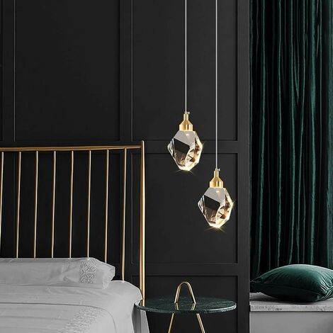Suspension Plafond LED Moderne En Cristal - 3 Couleurs (Chaud/Neutre/Blanc) - Câble Réglable 150 Cm - Argenté - 4