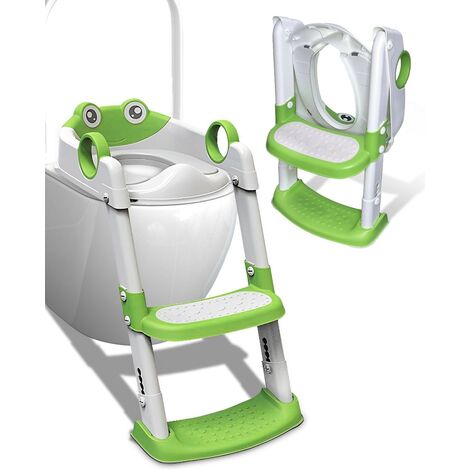 Réducteur WC, Reducteur Toilette Enfant, Réducteur Toilette Rehausseur Toilette Enfant avec Marche, Pliable et réglable (1/5)