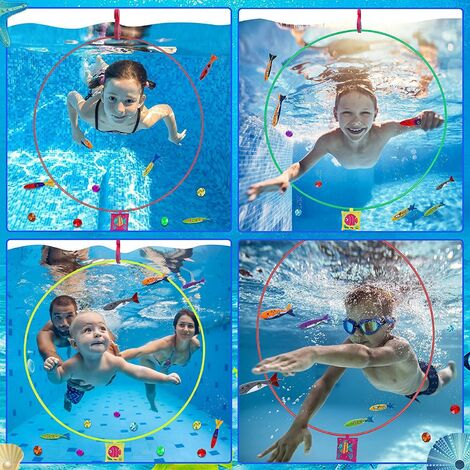 Frasheng - Set 41 Pièces Jouets De Plongée Pour Piscine - Anneaux, Torpedos, Dauphins - Sac De Rangement - 5 Ans+
