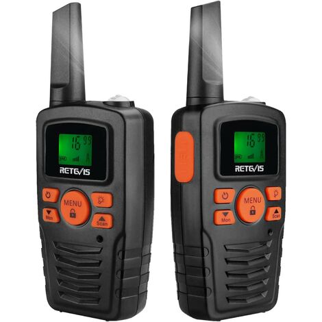 Talkie Walkie, 16 Canaux, Professionnel,VOX,Torche LED, Longue Portée Talkie-Walkies (Noir, 2 Pcs) (1/5)