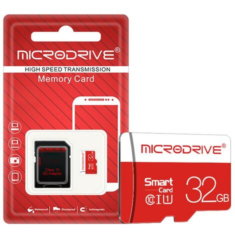 Carte micro 32Go- Convient aux caméras de surveillance, aux enregistreurs de conduite, aux téléphones portables et aux tablettes (1/5)