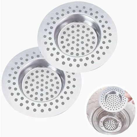 2 Pcs Évier Filtre de Vidange, en Acier Inoxydable, pour Évier de Cuisine, Anti-Obstruction (1/5)