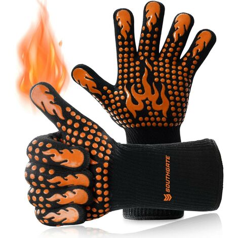 Gant Cheminée Anti Feu, Gants Barbecue Anti Chaleur, Jusqu'à 800°C(1 Paire) (1/5)