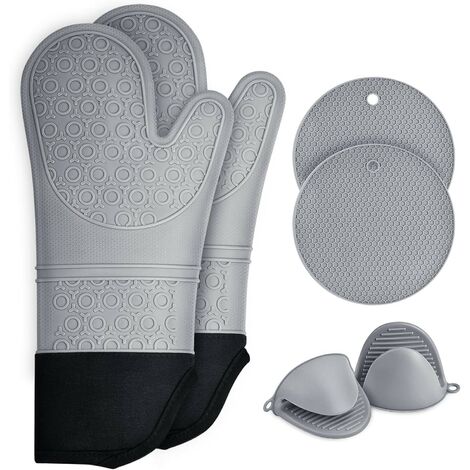 Maniques Cuisine, Gant Four Anti Chaleur Lot de 6 Résistant, À la Chaleur Jusqu'À 230°C (1/5)