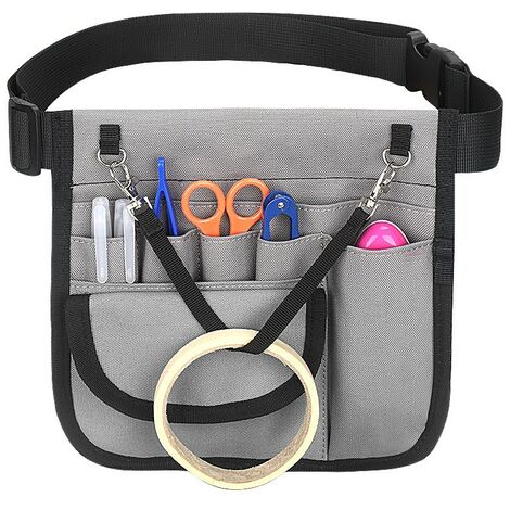 Sac à outils- Pochette Infirmiere, une poche à rabat, Avec Ceinture Réglable(Gris) (1/5)