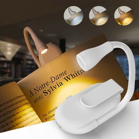 Lampe de Lecture à Pince, Rechargeable par USB, 3 Modes de Température de Couleur, Flexible à 360° (1/5)