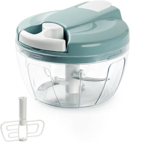 Mini Hachoir Manuel 520ml, Coupe Oignon Manuel Acier Inoxydable 3 Lames (1/5)