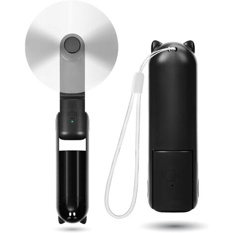 Mini Ventilateur- 3 vitesses [9-15 Heures de Fonctionnement], Ventilateur USB Portable (Noir) (1/5)