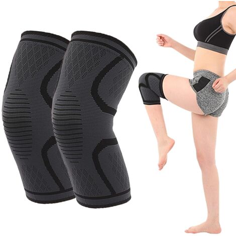 Genouillère Sport 2 Pièces, Genouillère Rotulienne et Ligamentaire, Genouillère Arthrose Genou, Respirant (M-noir) (1/5)