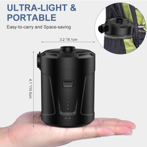 Pompe à air électrique, Batterie Rechargeable 5200 mAh,gonfleur Electrique avec 3 Buses d'air, Gonfleur Rapide
