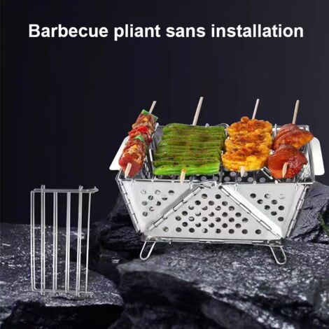 Hofuton Barbecue Portable Barbecue à Charbon Avec BBQ Grille En Acier Bbq Pliable Barbecue Camping Pique Nique Extrieur Jardin 51896488