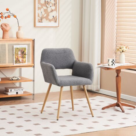 Chaises de loisirs modernes,Chaise de maquillage, tissu velours, gris (1/5)