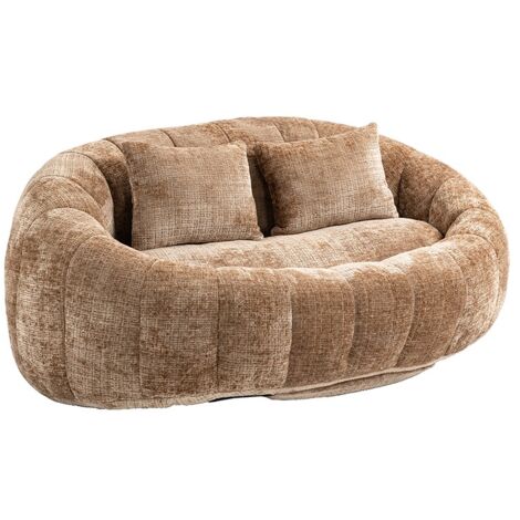 Canapé poire, canapé paresseux, chaise longue confortable et durable à dossier haut, fauteuil d'appoint moelleux, Café (1/5)