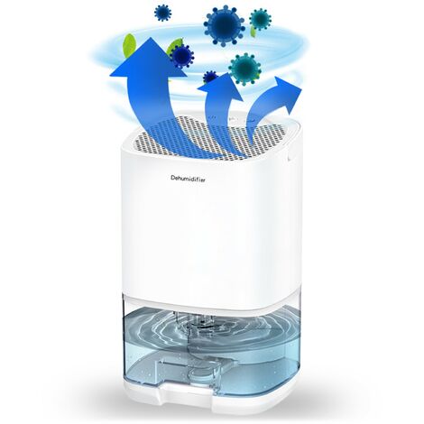 Déshumidificateur déshumidificateur, déshumidificateur domestique, purificateur d’air, 350ML / j, réservoir d’eau 1000ML, lumière LED, pour 5-26m², 152 135 250mm, 1.3kg, KINSI (1/5)