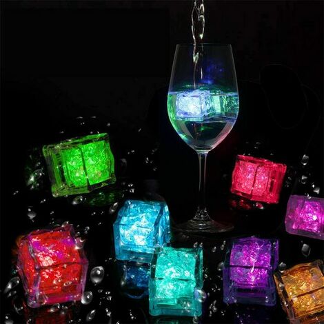Lampe solaire, Lumières solaires pour glaçons, Moule à glaçons LED pour 12 cubes de glace LED, Sept couleurs, KINSI (1/5)