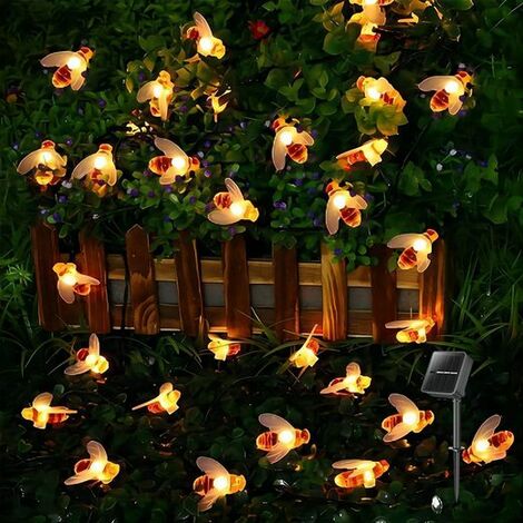 Lampe solaire LED, Bande LED, Guirlande d'abeille solaire, 7M 50 lumières, Convient pour jardin, mariage, fête, KINSI (1/5)