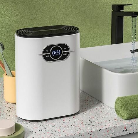 Déshumidificateur Electrique 1200ML - Ultra Silencieux (<35dB) Avec Arrêt Auto Et LED - Pour Salle De Bain, Chambre