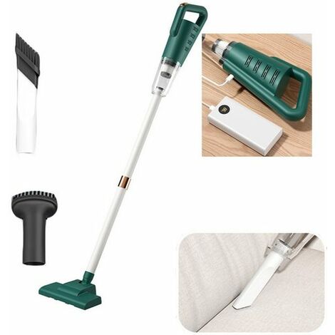 Aspirateur à main, Aspirateur balaisBalai électrique, silencieux, grande puissance d'aspiration, mobile et rechargeable, Vert,KINSI (1/5)
