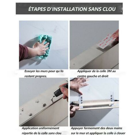 Etagère Réfrigérateur, étagère à épices, Etagère, étagère suspendue Porte-épices, Noir, KINSI