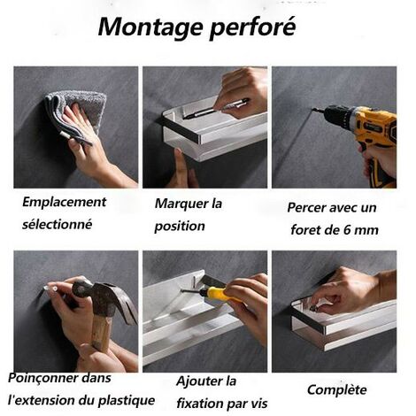 Etagère Réfrigérateur, étagère à épices, Etagère, étagère suspendue Porte-épices, Noir, KINSI