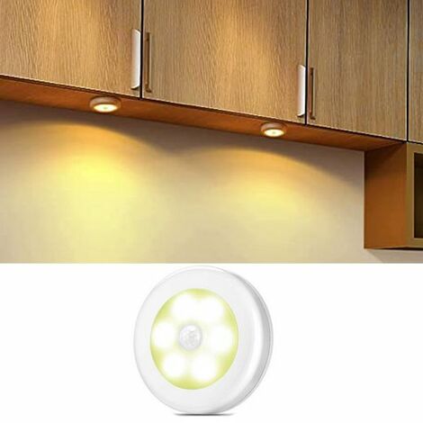 Lampe à détecteur, Veilleuse, LED Détecteur,utilisée pour les couloirs/armoires/table de nuit, Blanc, Lumière chaude, KINSI (1/5)