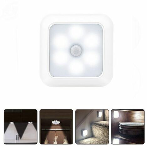 Lampe à détecteur, Veilleuse, LED Détecteur,utilisée pour les couloirs/armoires/table de nuit, Blanc, Lumière blanche, KINSI (1/5)