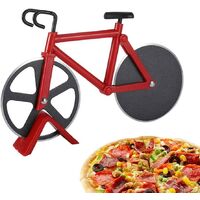 Roulette Pizza , Roulette à Pizza Original, Couteau à Pizza en Forme de Vélo, Roulette Pizza Professionnel (Rouge)