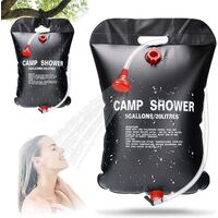 Douche Solaire ASANMU 20L – Sac PVC Imperméable, Pommeau Avec Interrupteur, Thermomètre, Pour Camping, Plage, Rando