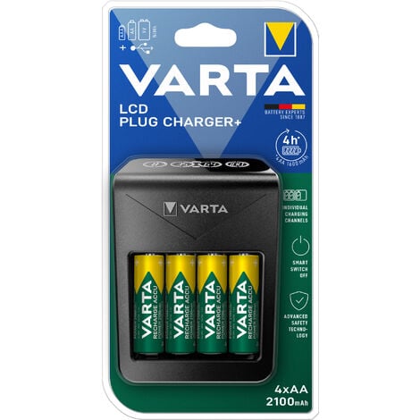 VARTA Chargeur Mural LCD +4AA Accus Power 2100mAh