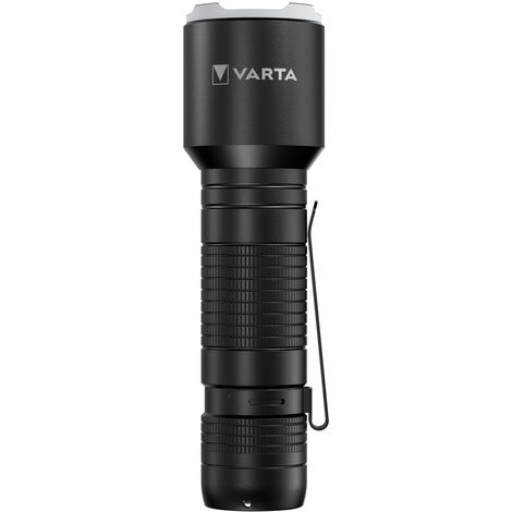 Varta – Lampe de poche LED 400 lm – Aluminium anodisé noir – Autonomie 50 h – Résistance aux chocs jusqu'à 1 m – 3 modes d'éclairage - LM 50 H