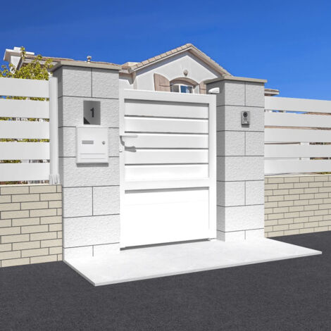 Portillon mixte L 1000 x H 1469 mm (Blanc satiné RAL9010) (1/4)