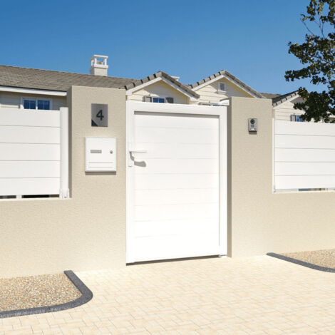 Portillon plein L 1000 x H 1865 mm (Blanc satiné RAL9010) (1/3)