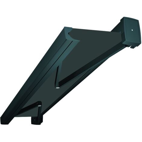 Store banne coffre intégral LEBRON 4,00x3,50 M (Motorisé Secours à Télécommande + LED - Gris anthracite structuré RAL7016ST - S126 acrylique uni gris)