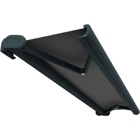 Store banne coffre intégral HEVOA 5,00x3,50 M (Motorisé Secours à Télécommande + LED - Gris anthracite structuré RAL7016ST - Gris graphite)