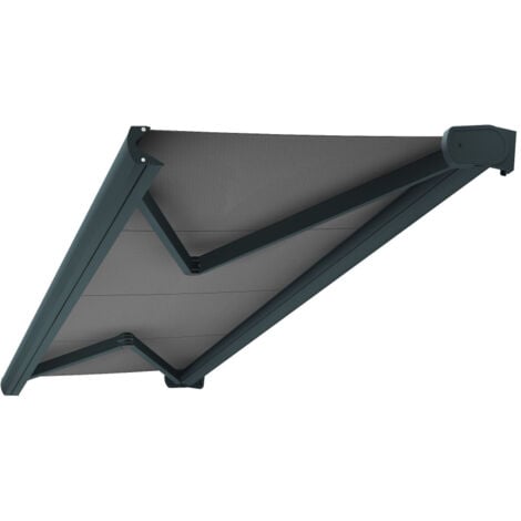 Store banne coffre intégral CINABRE 3,00x2,00 M (Manuelle - Gris anthracite structuré RAL7016ST - Gris graphite)