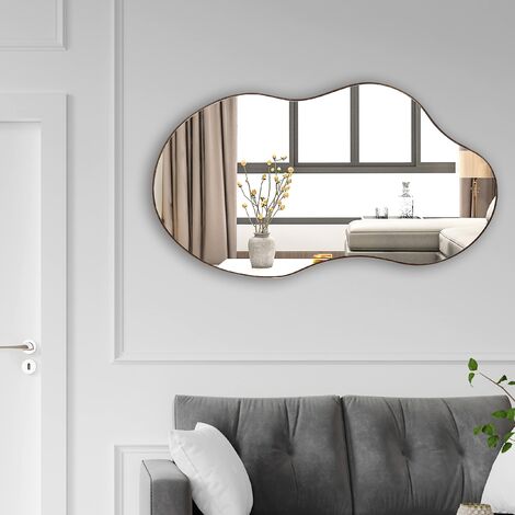 Miroir Mural Asymétrique, Décoration Artistique Moderne, Miroir Ondulé