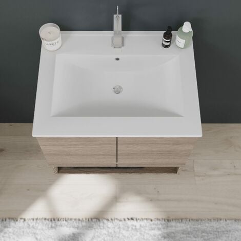 Armoire De Salle De Bains Murale 60 Cm Avec Portes Et Lavabo  Venezia