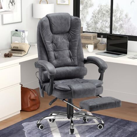 YODOLLA Office Chair with Footrest 7 Point Massage, Executive Desk Chair for Home Office with High Back Support,Ergonomic Recliner Chair, Heavy Duty Computer Chair Dark Grey