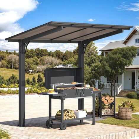 YODOLLA Metal Gazebo 2.4x1.5m (8'x5'), Aluminium Heavy Duty Hardtop Outdoor Pergola Freestanding for Garden