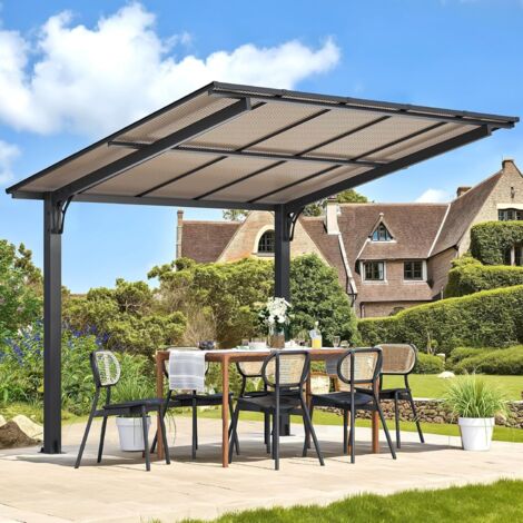 YODOLLA Metal Gazebo 3x2.4m (10'x8'), Aluminium Heavy Duty Hardtop Outdoor Pergola Freestanding for Garden