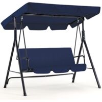 YODOLLA Garden Swing Seats 3-Seater Outdoor Hammock With Stands, Deep Blue