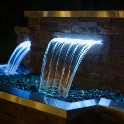 Lame d'eau pour piscine Cascade en acrylique 30cm Avec Leds intégrées Bluetooth Wifi Télécommande Piscine et fontaine bassins (1/5)