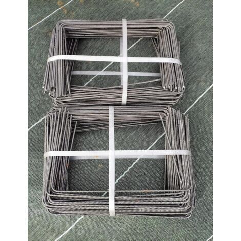 Lot de 200 Large XL Agrafes 30cm par 20cm Fixation Métal pour Toile de paillage ou geotextile avec Pointes biseautées ZENLYS (1/5)