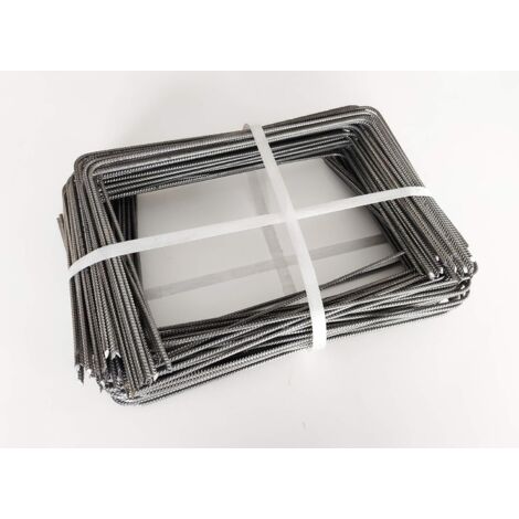 Lot de 100 Large XL Agrafes 30cm par 20cm fixation Métal toile de paillage geotextile pointes biseautées Sardines Piquets ZENLYS