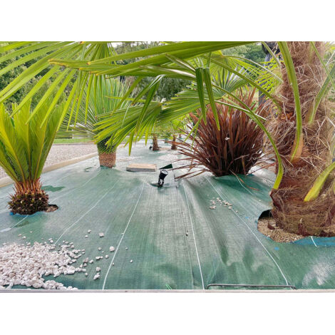 Toile de paillage anti mauvaises herbes Longueur 20m Largeur 3,3m Coloris Vert 130g par m2 Grande Largeur ZENLYS