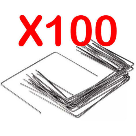 Agrafes toile de paillage anti mauvaises herbes largeur 20cm Fabrication Française Pointes bisautées Lot de 100 sardines métal